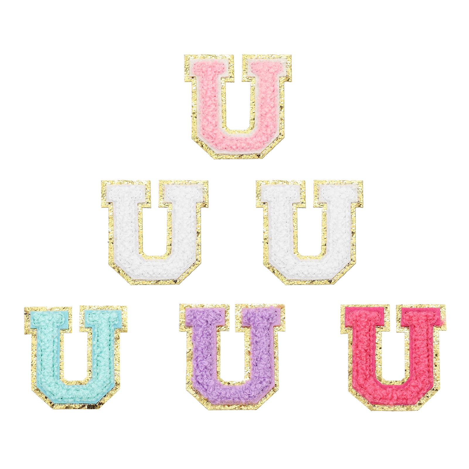 Lettre U autocollante alphabet multicolore PATIKIL pour customiser un chapeau