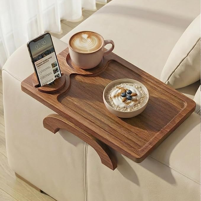 Acacia Wood Sofa Arm Tray