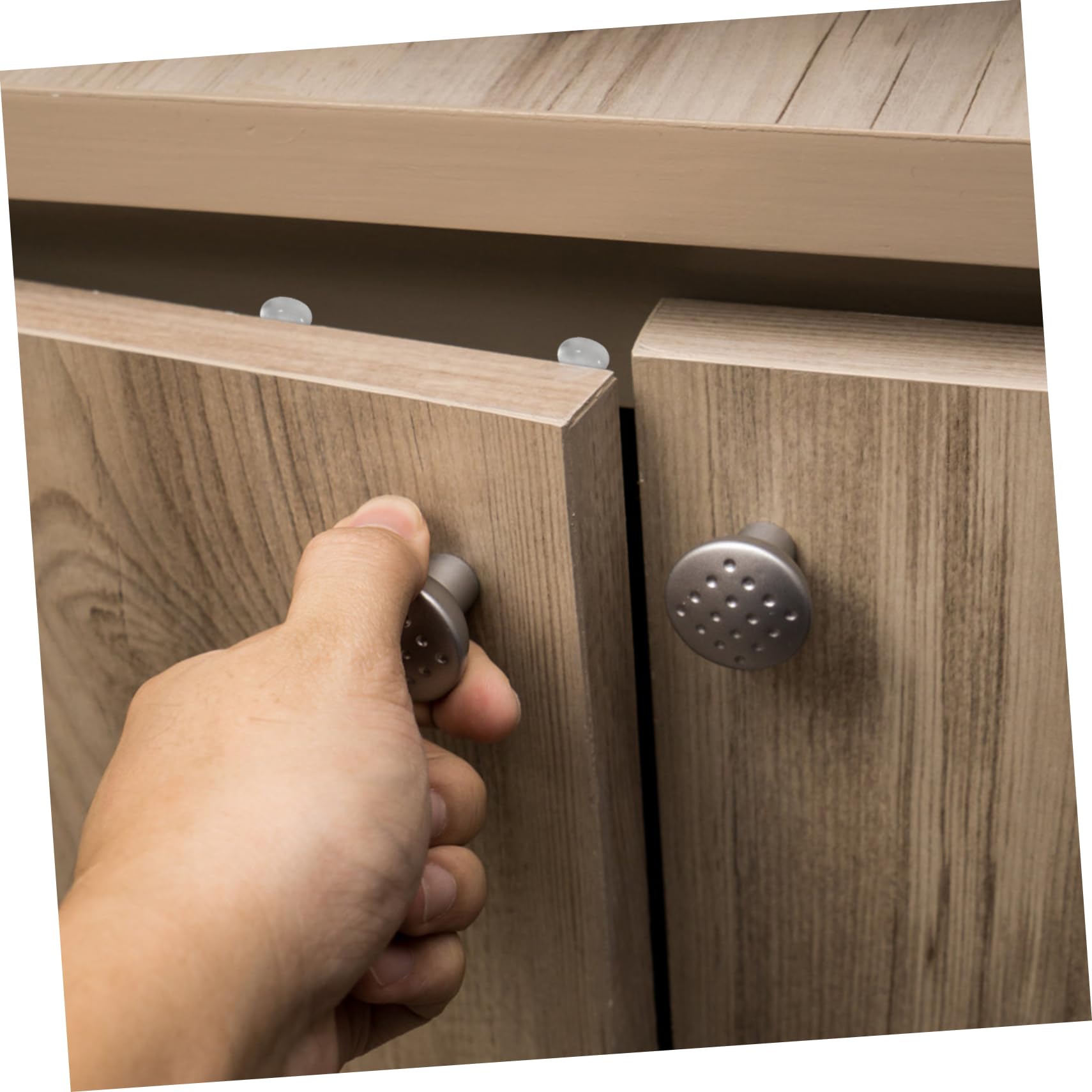 VERDANVERSE 100Pcs Clear Self Adhesive Cabinet Bumpers Tactile Bump Dots for Visually Impaired Easy Installation Dampening Pads for Furniture Safety Half