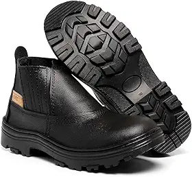 Bota de Couro Para Trabalho EPI Bico PVC Segurança