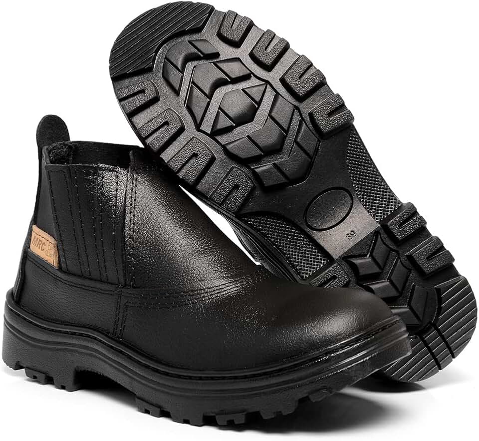 Bota de Couro Para Trabalho EPI Bico PVC Segurança