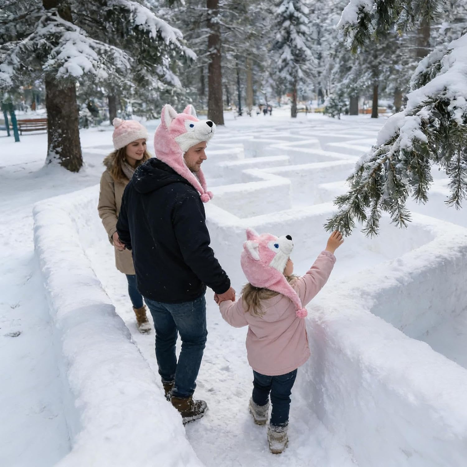 Animal Winter Hat Cartoon Soft Cute Warm Caps with Ear Straps