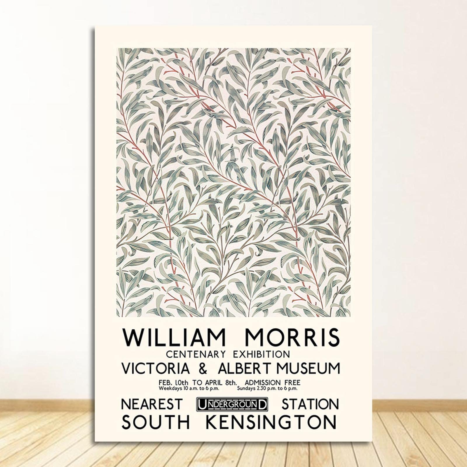 Tongda Decor London Underground Art Nouveau Painting Wall De William Morris Stampa su tela il Victoria and Albert Museum Exhibition Poster 50x40cmx3pcs innerframe