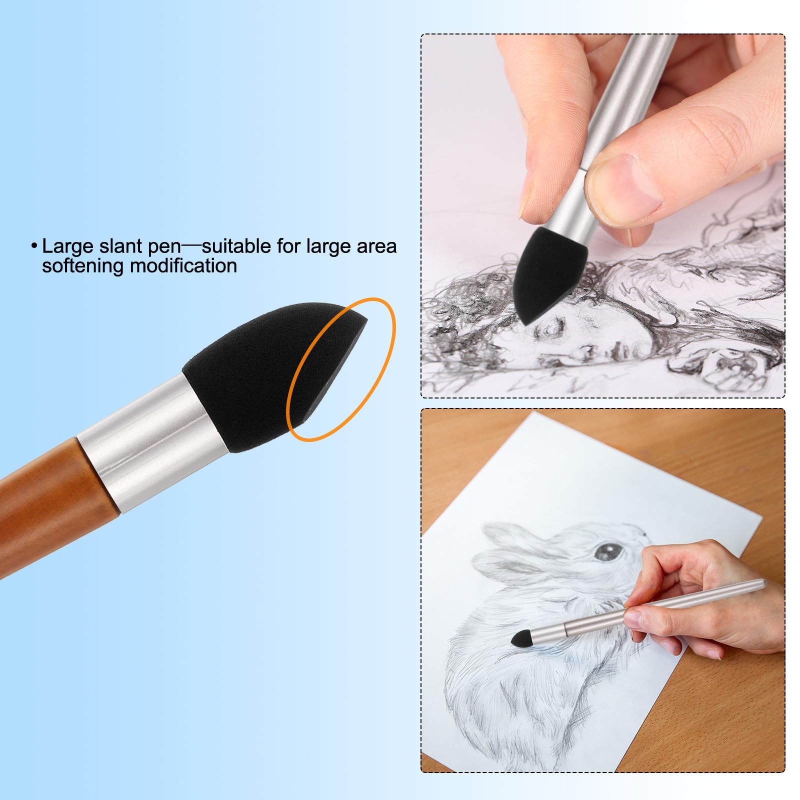 PATIKIL Large Blending Stump Artist Blending Sponge Pen - Image 3