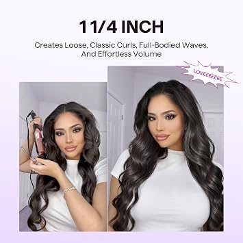 Wavytalk 3 in 1 Curling Wand Set with Heated Round Brush, Versatile Styling