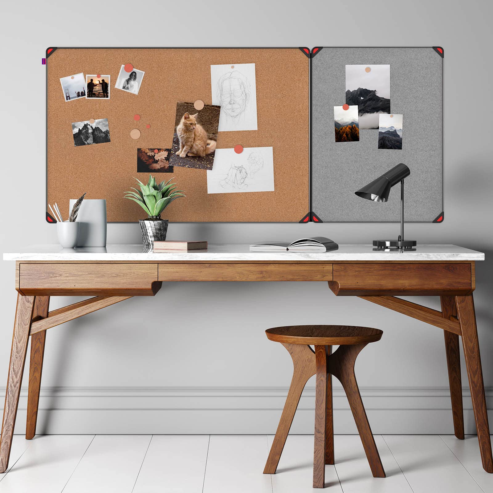 Premium Pinnwand IDEA EDGE - Filzwand mit Rahmen 45x60 cm