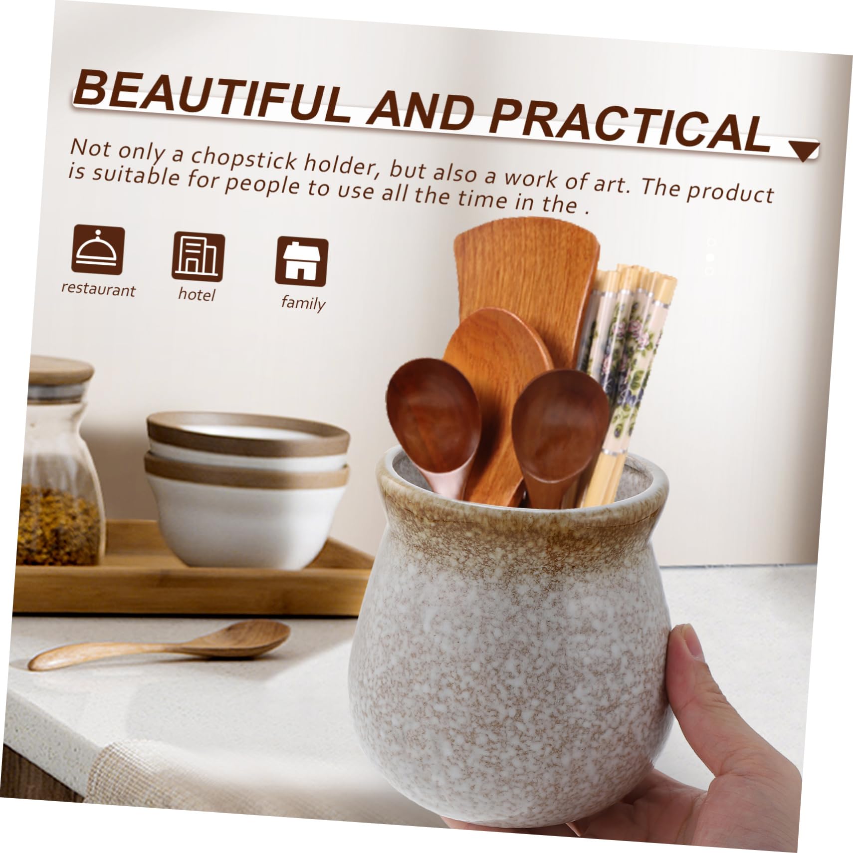 Cabilock Kitchen Utensil Holder Storage Box Drainer Restaurant Supplies Cutlery Kitchen Equipment Dish Bucket Storage Pot for