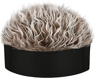 Frosted Tips Wig Novelty Hat with Hair for Men Spiked Hair Wig Funny Beanie Hats for Women