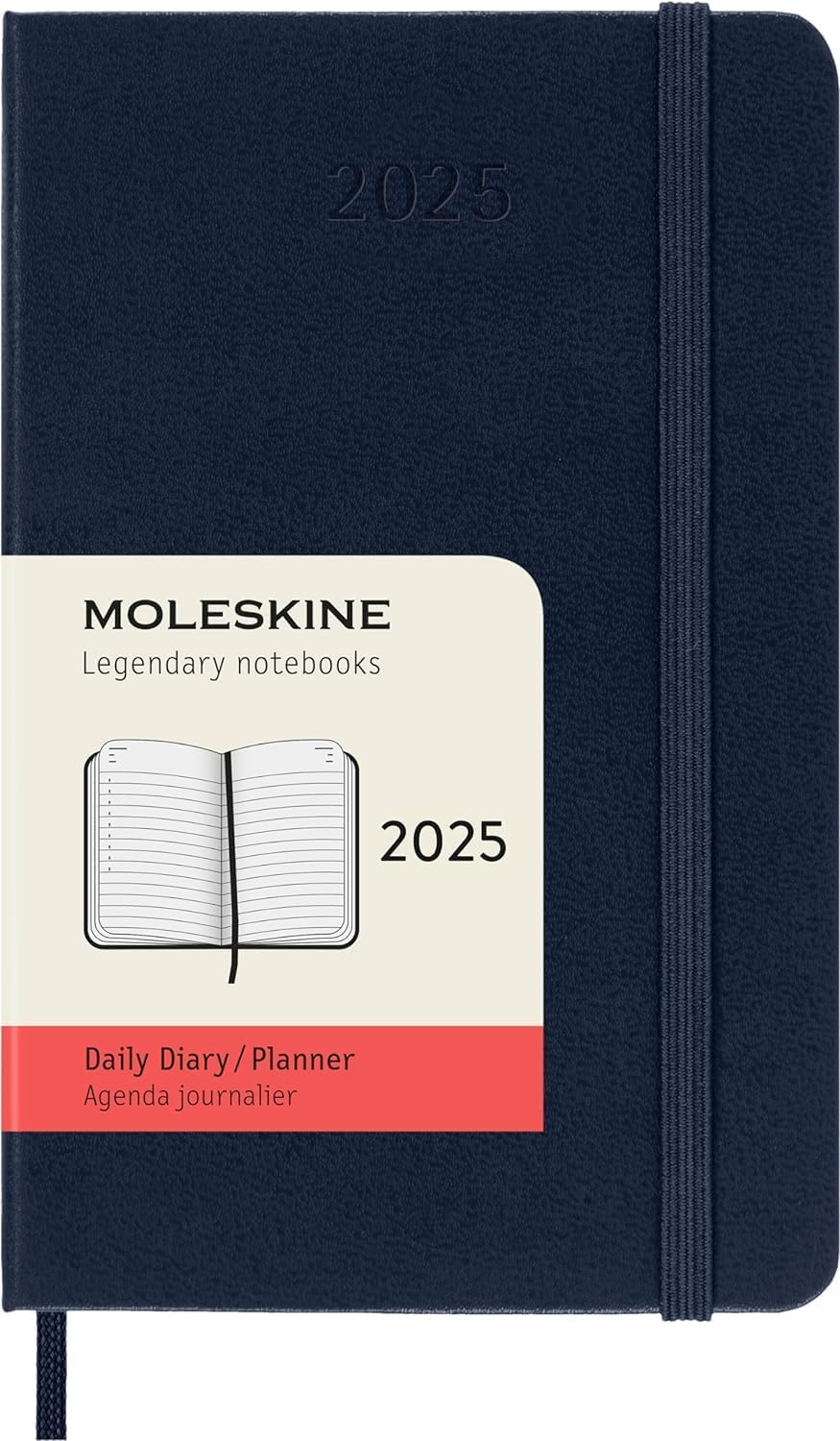 Moleskine Classic 12 Month 2025 Daily Planner, Hard Cover, Pocket (3.5" x 5.5"), Sapphire Blue, 400 pages