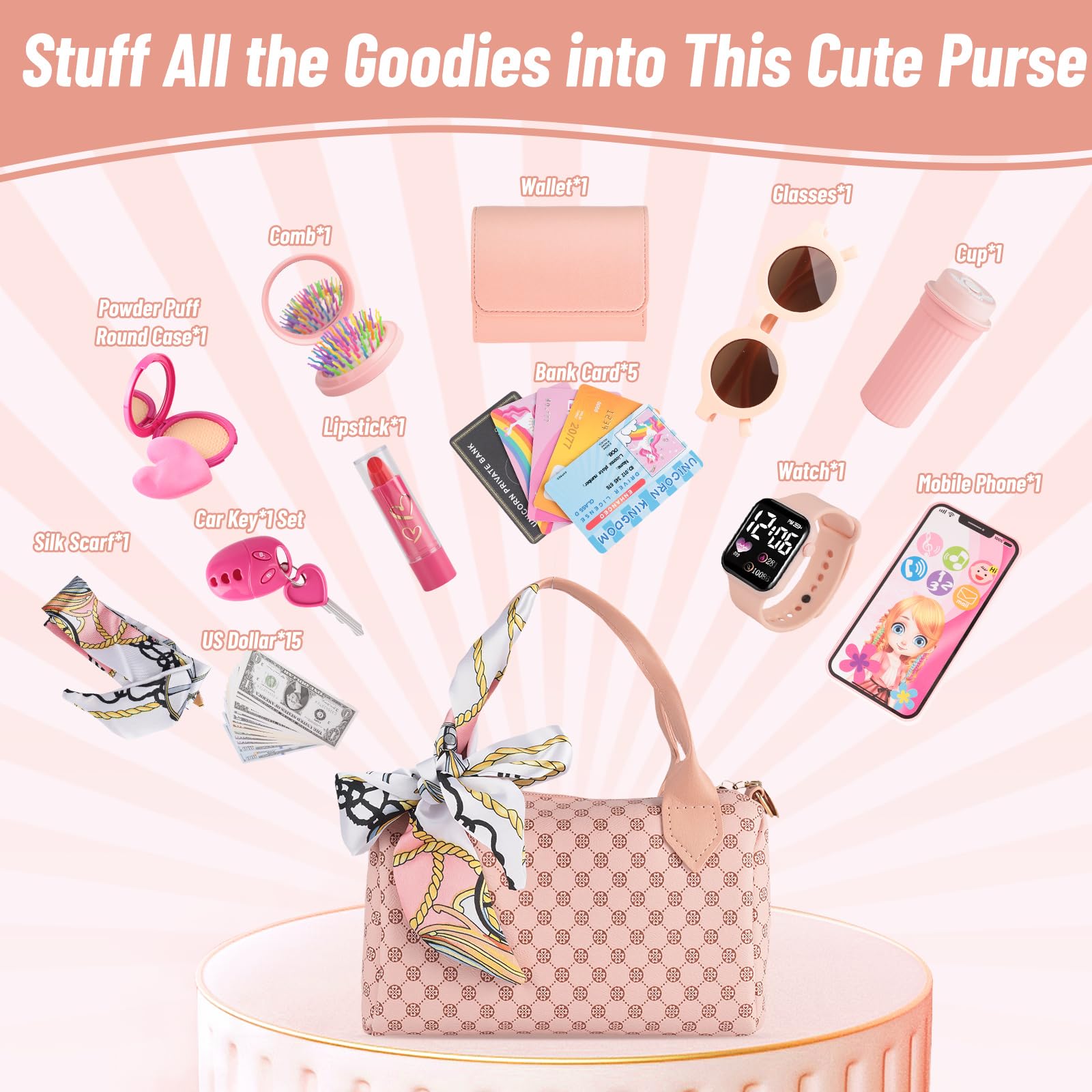 Little Girls Play Purse con trucco finto