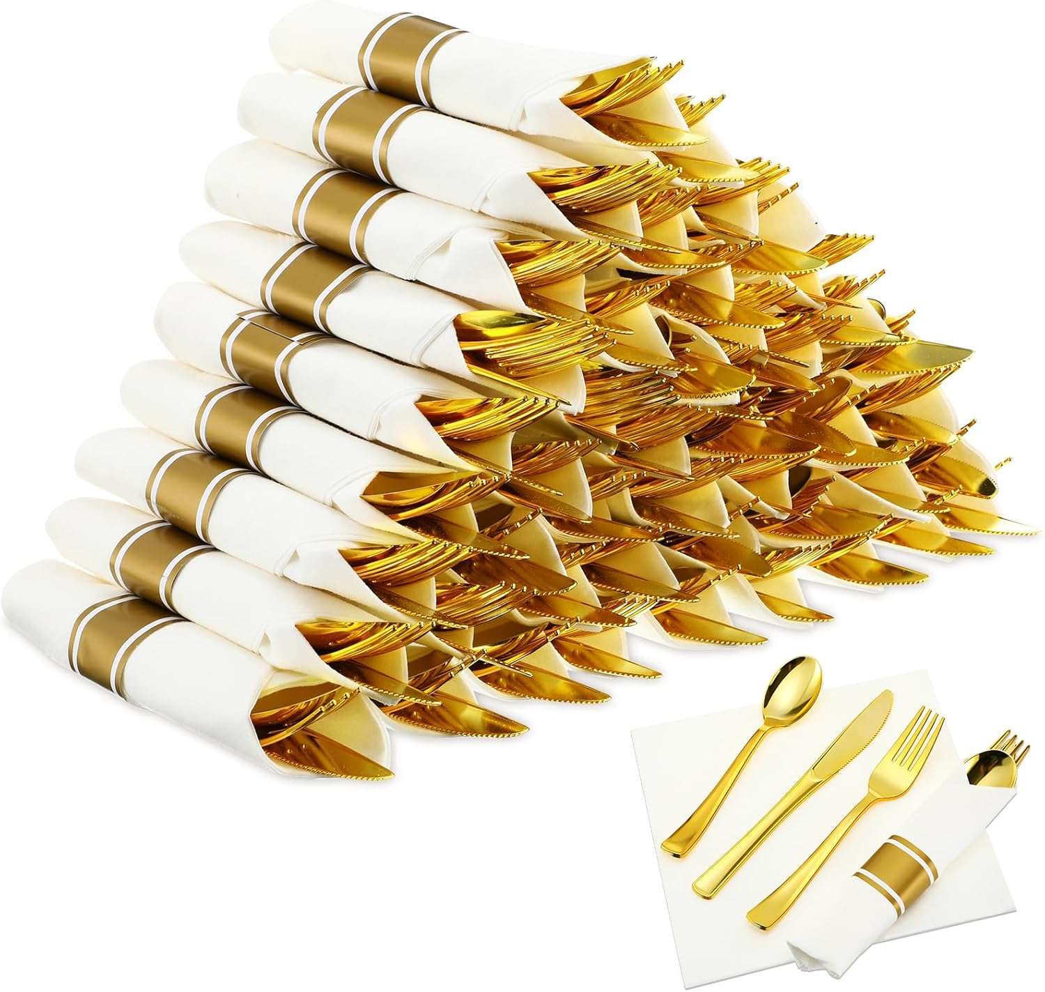 800 Pcs Pre Rolled Plastic Silverware Bulk Service for 200