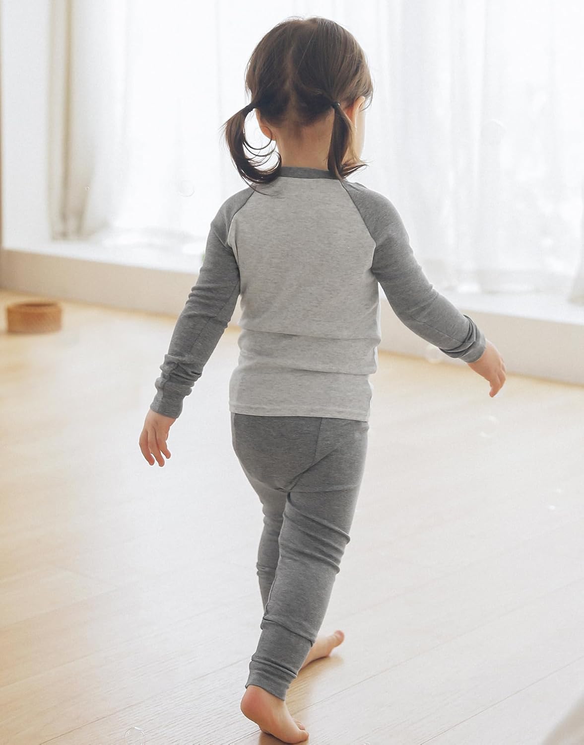 Vaenait 6M-12Y Toddler Kids Super Soft Lightweight Breathable Modal Cotton Melange Sleepwear Pajamas Set - Image 3