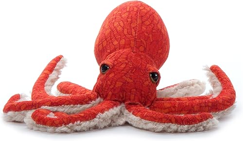 The Petting Zoo Peluche de pulpo rojo del Pacífico, regalos para niños, animales marinos salvajes Onez, juguete de peluche de pulpo de 8 pulgadas