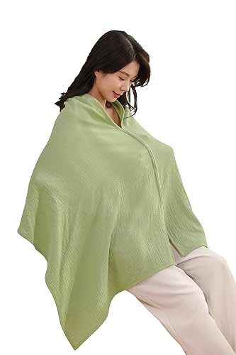 Miniatura 6 de Paquete de 2 fundas de lactancia para lactancia materna, 100% muselina de algodón orgánico, bufanda de lactancia multiusos, toldo para asiento de