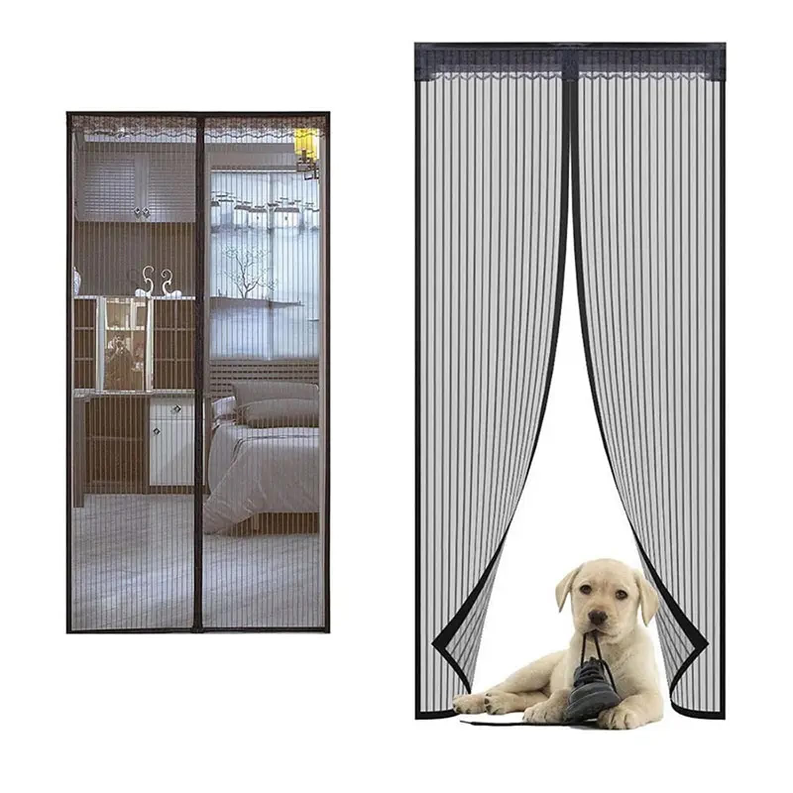 100 * 210cm Magnetic Screen Door-Magnetic Self Sealing Fly Screen-Mesh Keeps Bugs Mosquito Out, Super Quiet, No Drilling, Washable, No Gaps with Magnet for Balcony,Sliding Door,Children's Room,etc