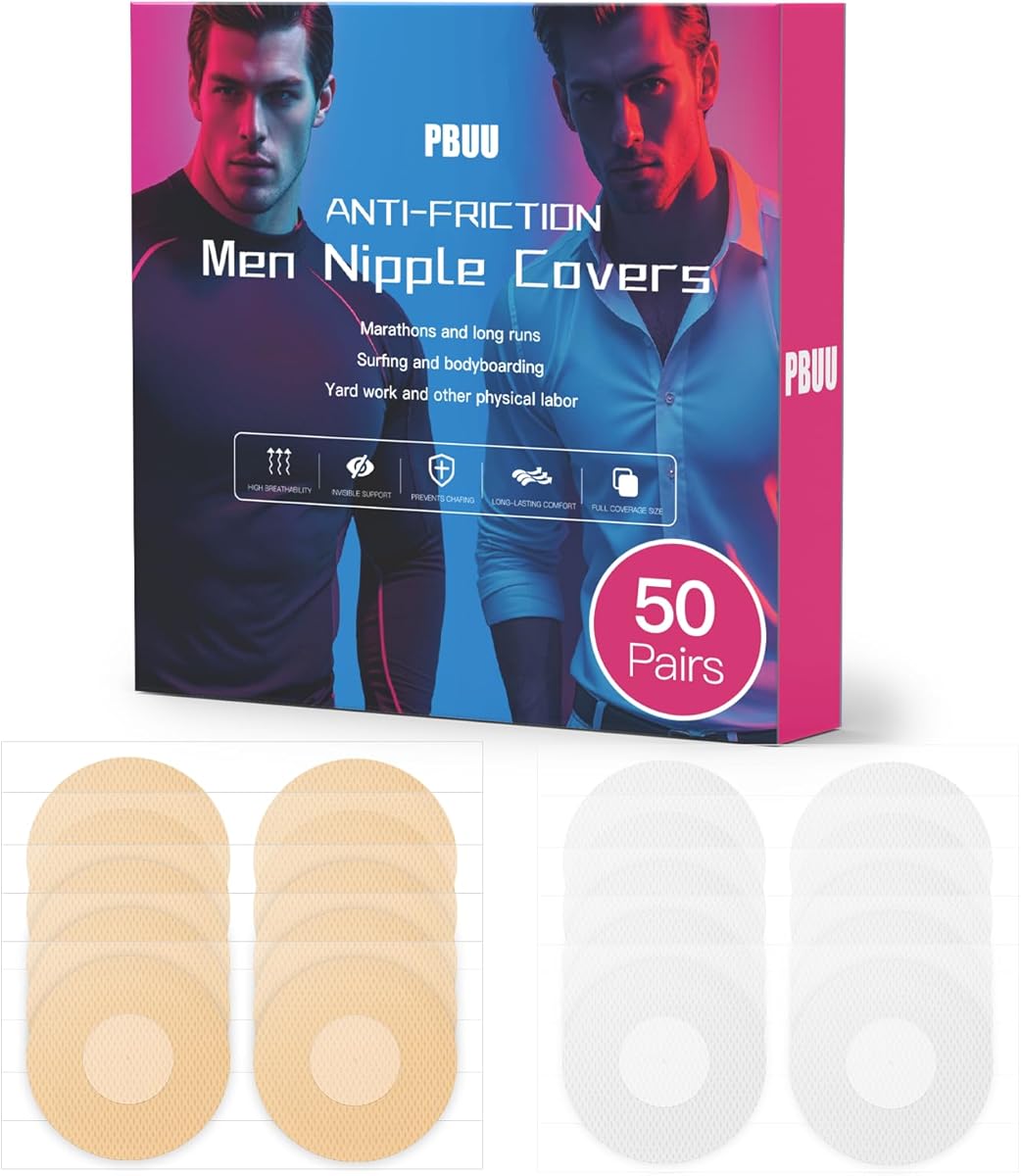 Nipple Covers for Men,100Pcs(50Pairs)/160Pcs(80Pairs) Mens Nipple Covers,Anti-Chafing Nipple Covers Men