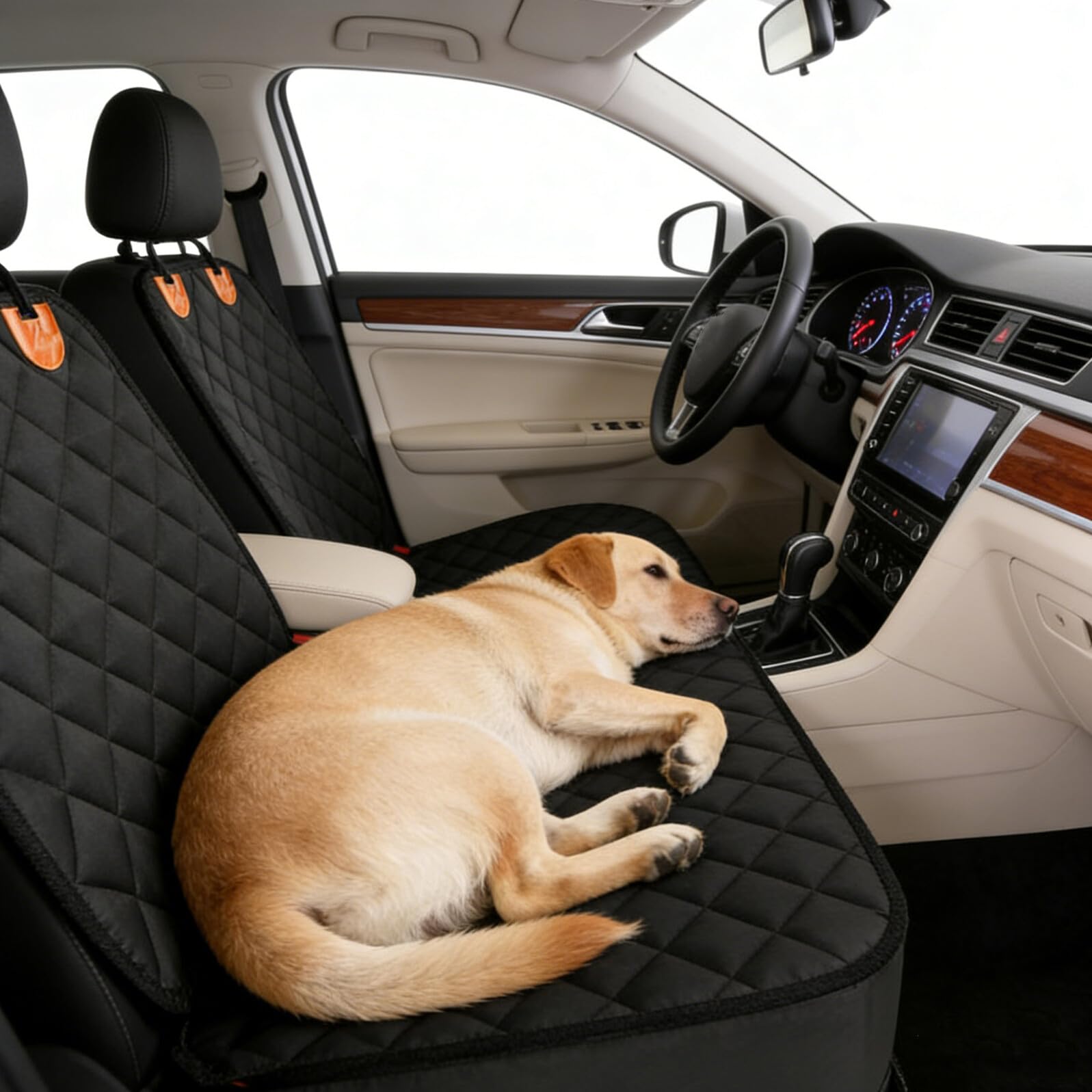 Gadpiparty Funda para Asiento Delantero de Coche para Perros Negra