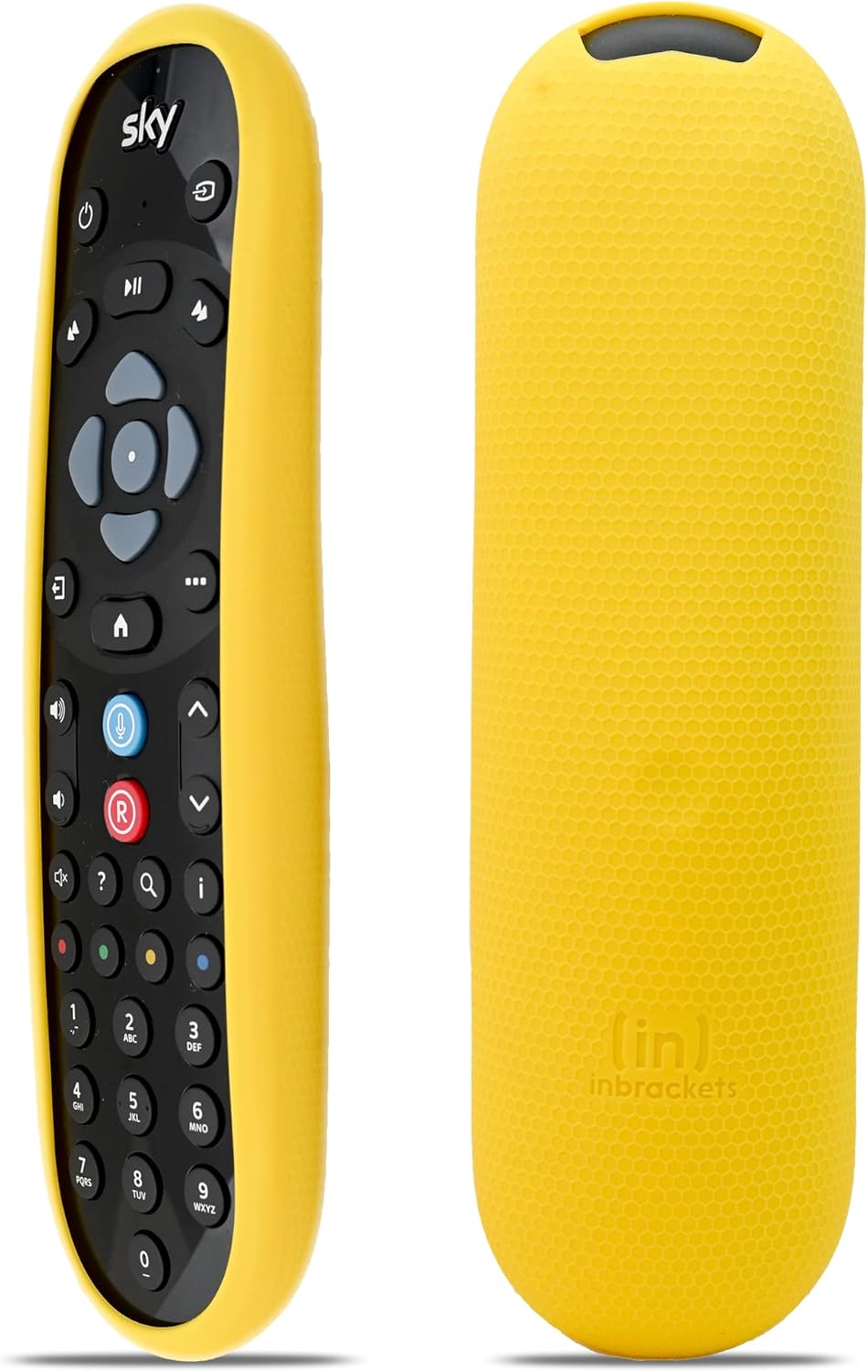 Sky Q Remote Cover Protective Case by Inbrackets – Shockproof Cover Case Skin for Latest Sky Q Remote Control EC202 – Anti-Slip – Premium Durable Silicone Honeycomb Texture Yellow