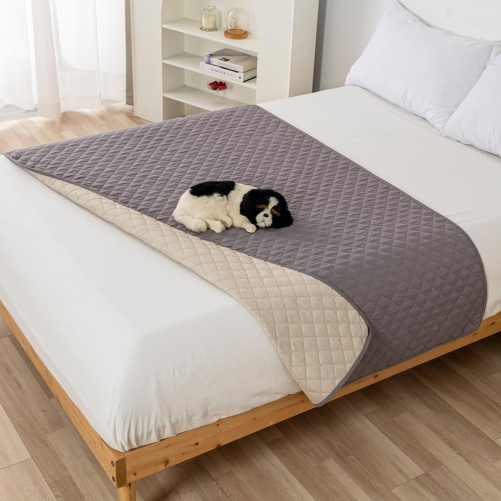 Morbuy Empapadores Cama Lavables Reutilizables para Adultos Niños Empapadores Cama Impermeable Absorbentes Ideal como Salvacamas para Incontinencia, Mayores (210*260cm,328 Gris)
