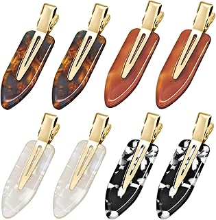 8 Pcs No bend Hair Clips No Crease Makeup Duckbill Clip No Dent Creaseless Flat Alligator Hair Barrettes for Salon Hairstyle Women Girls Accessories (Caramel)