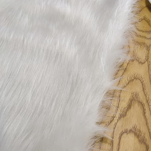 Miniatura 3 de Camino de mesa de piel blanca, camino de mesa de Acción de Gracias, Navidad, moderno, pequeño, de piel sintética de invierno, para dormitorio,