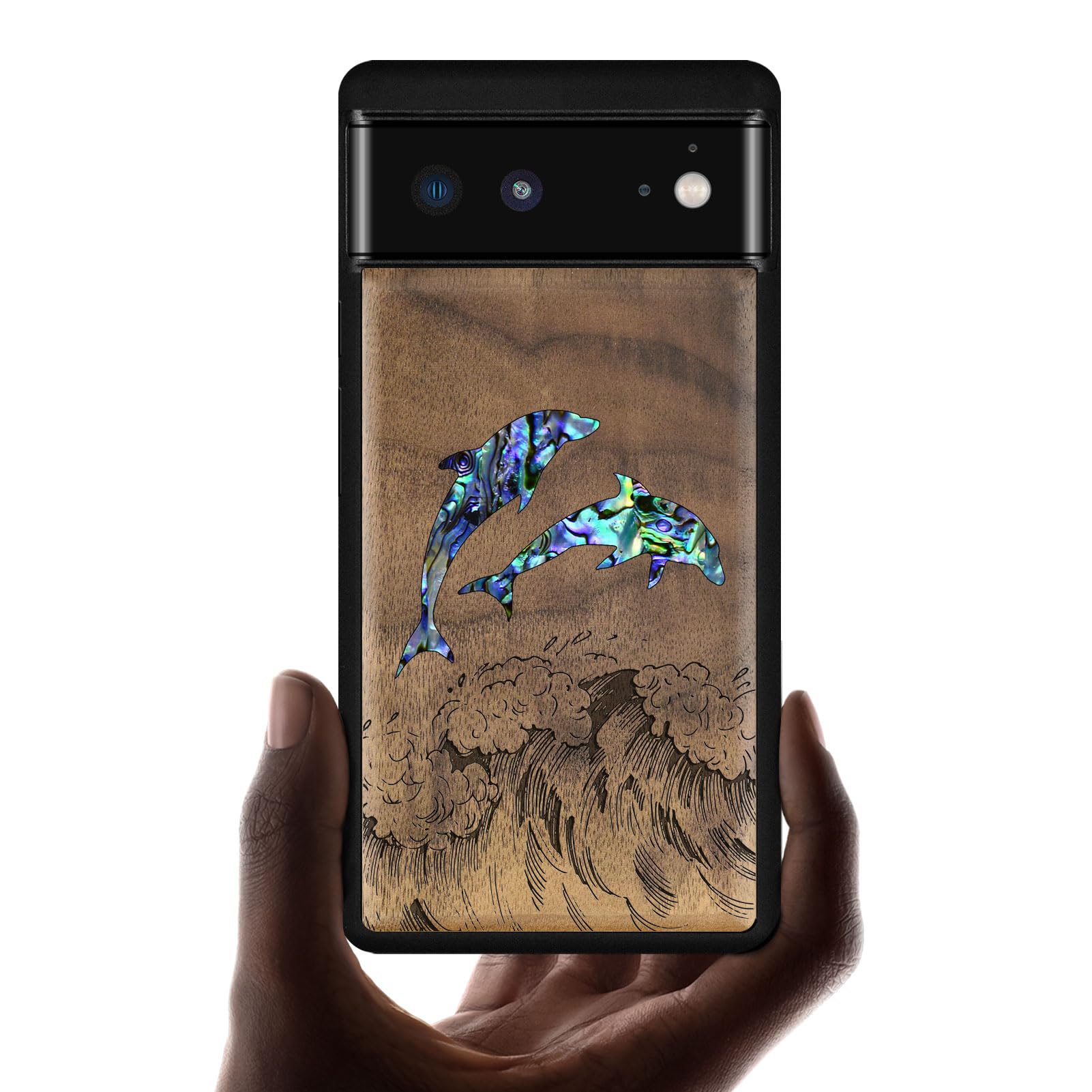 Carveit Custodia per Pixel 6 Cover [Incisione in legno e