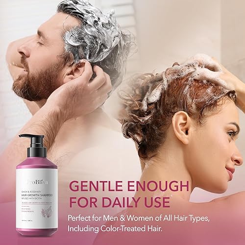 Miniatura 3 de Champú para el crecimiento del cabello con cebolla y romero champú con infusión de biotina para la pérdida y adelgazamiento del cabello - Promueve