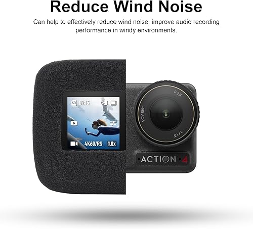 Miniatura 5 de HSU Windslayer - Funda para cámara de acción DJI Osmo Action 43, funda de marco de carcasa Windslayer, accesorio de reducción de ruido de video