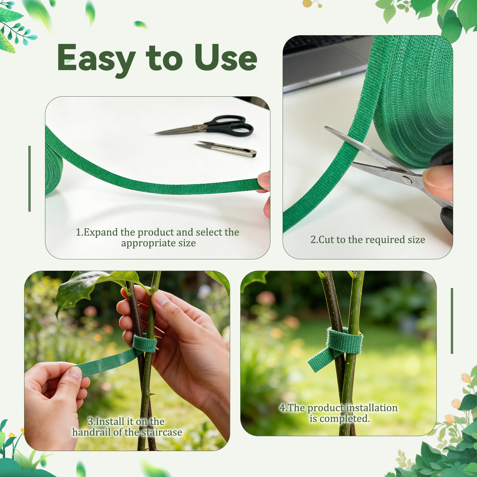 50FT Nylon Garden Tie Plant Tape Supports for Climbing Plants Green — Amazon image 5