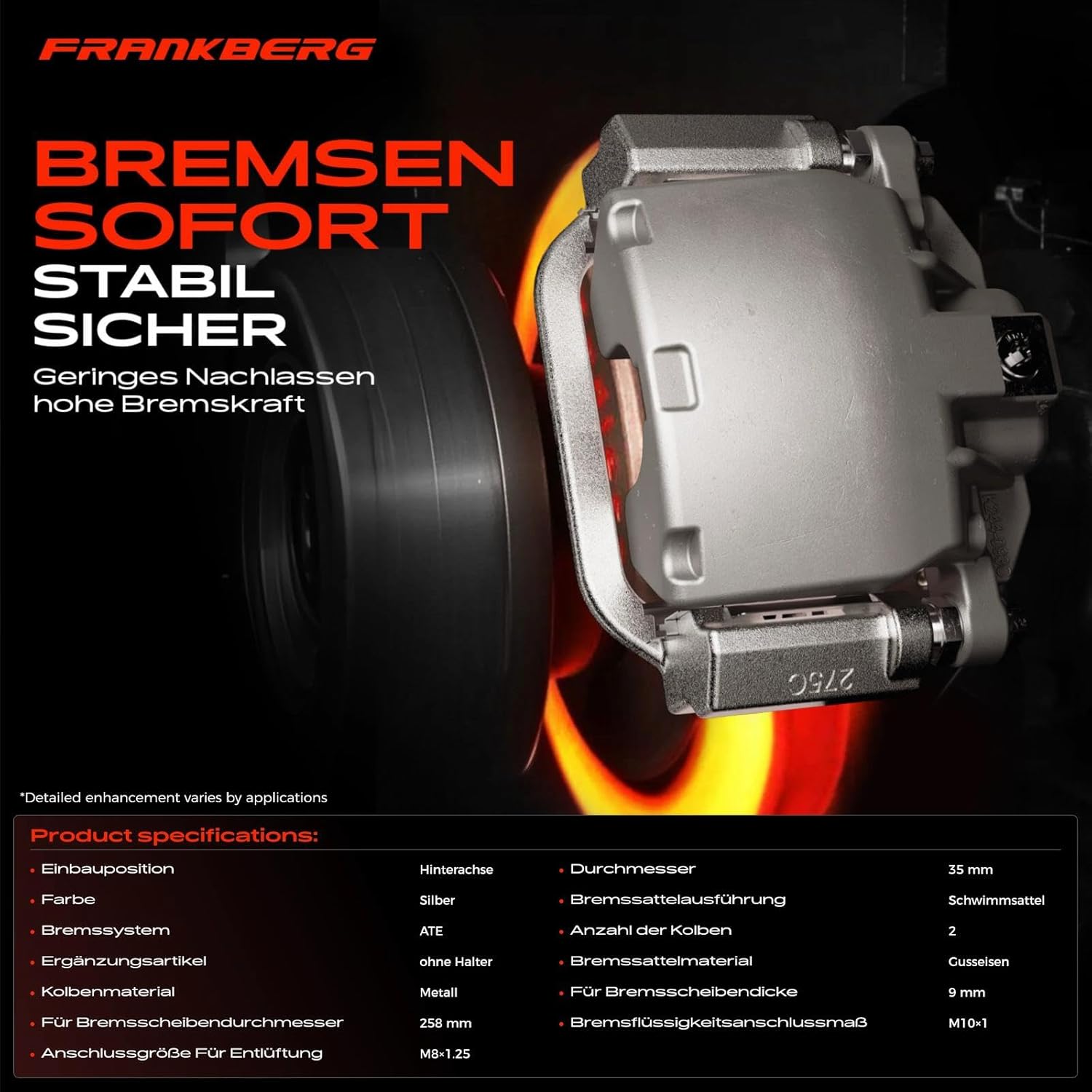 2 x Brake Caliper Rear Axle Compatible with C-Class W202 1993-2000 E-Class W124 C124 1993-1997 190 W201 1982-1993 124 C124 W124 1985-1993