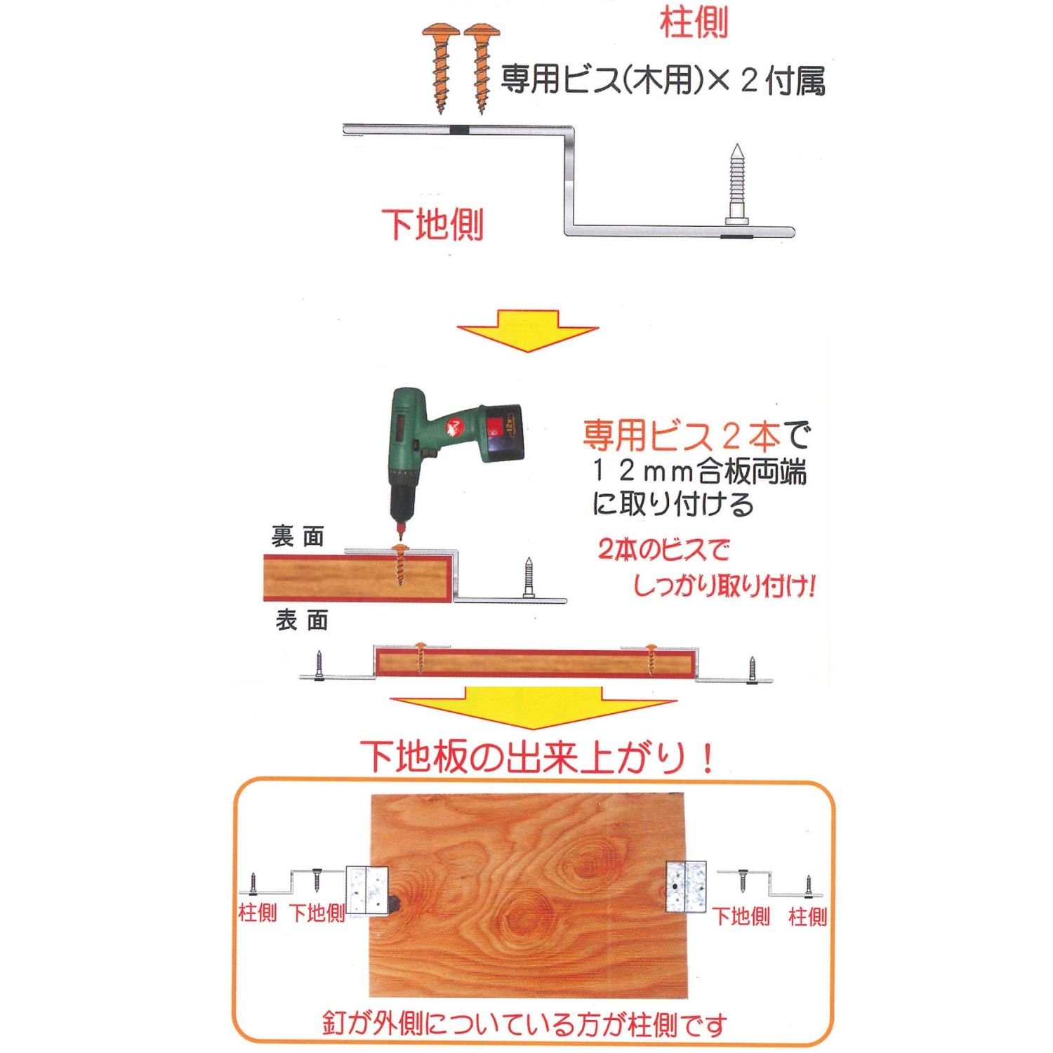 Amazon.co.jp: ダンドリビス 下地板取付用施工補助金具 下地一発スリム 