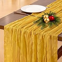 Vista 38 de Socomi - 10 caminos de mesa de gasa, estilo bohemio y rústico, para primavera, Pascua, bodas, fiestas, baby showers, cumpleaños y decoración, 120