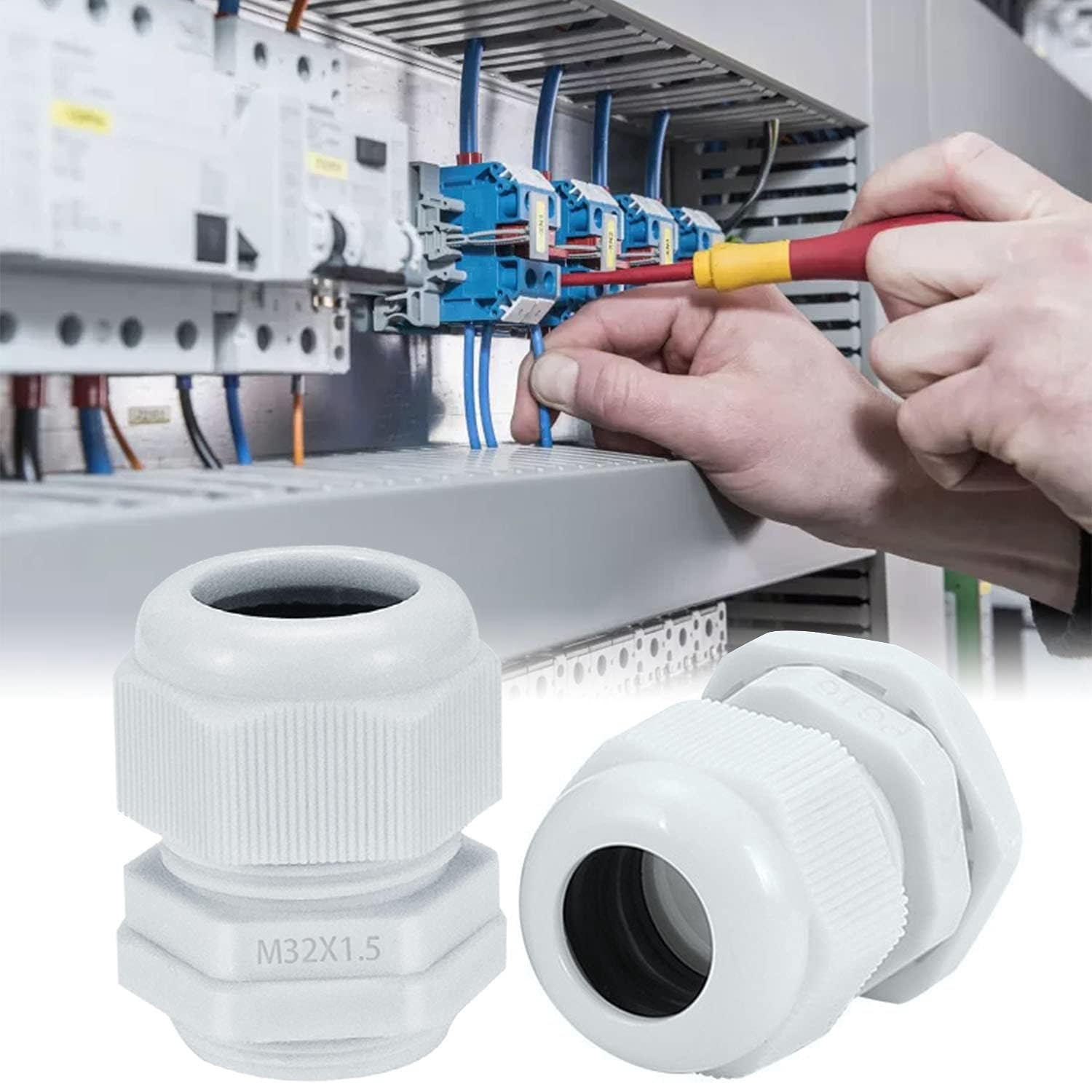 50 Pièces Presse Étoupe, Connecteurs de Câble IP68 Étanches, Glandes de Câbles en Nylon, Réglables Presse Etoupe avec Contre Écrou, M12, M16, M20, M25, M32