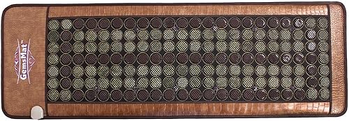 Miniatura 3 de Henri - Alfombra de piedra de calor con cuentas de turmalina 12 amatistas, jade 90, 64 cuentas de turmalina (72 pulgadas de largo x 24 pulgadas de