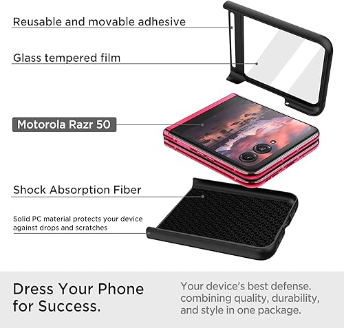 Vista 131 de Miimall Funda delgada para Galaxy Flip 7 con protector de pantalla integrado, grado militar, a prueba de golpes, a prueba de caídas, antiarañazos