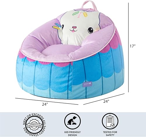 Miniatura 3 de Idea Nuova Gabbys Dollhouse Hillside by pod - Puf de felpa para niños, 24 x 24 x 25 pulgadas, a partir de 3 años