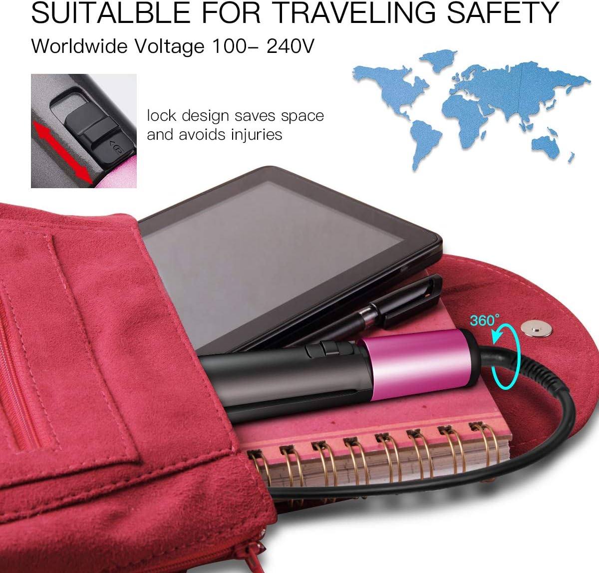 MSTECH Hair Straightener and Curler 2 in 1 - Twisted Ceramic Flat Iron for Hair with Salon High Heat 450℉- Hot Tool Curling Iron with Digital Display -Birthday Gifts for Women/Mom : Everything Else