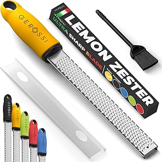 Stainless Steel Cheese and Citrus Zester Grater w/Extra Sharp Blade - Perfect for Lemons, Parmesan, Garlic, Chocolate - Spice Up any Kitchen Dish in Seconds with Your Premium Hand Held Shredder