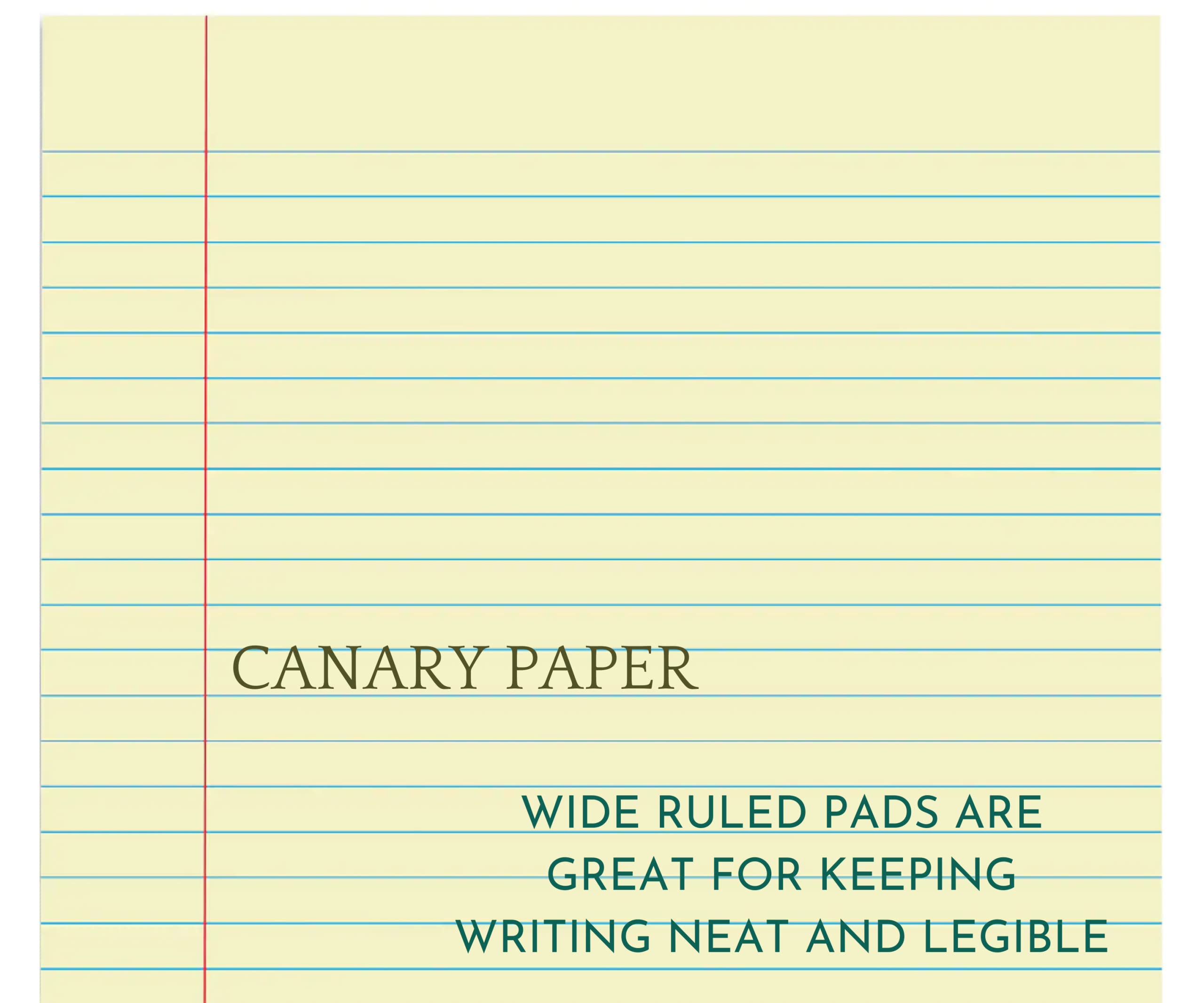 1InTheOffice Blocco note gialli, tamponi per scrittura gialli, compresse di carta 8-1/2 x 11, blocco note a righe larghe, tamponi per canarini, 50 fogli/pad, 12 pastiglie