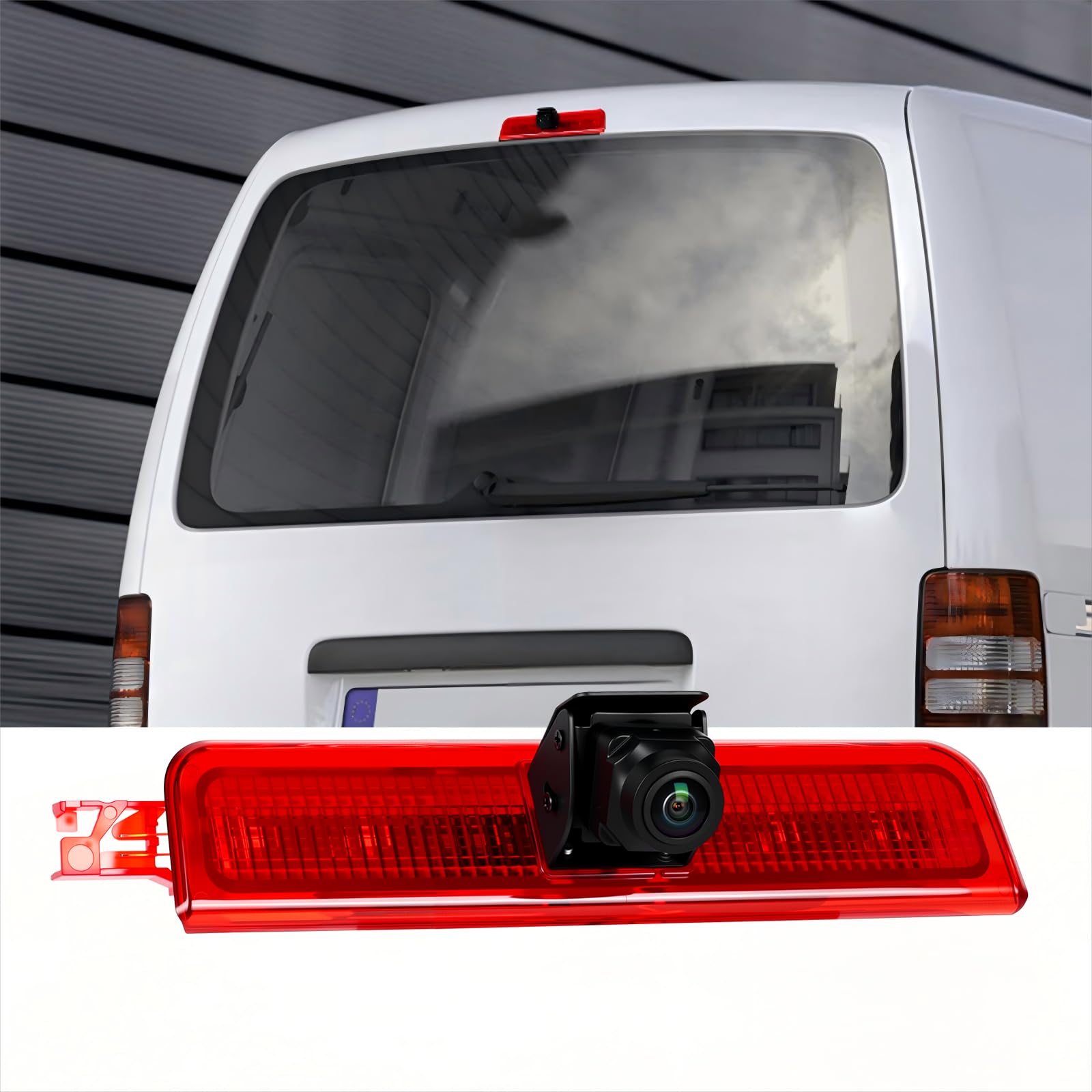 SIXWIN Kamera cofania 720P ze światłem hamowania, kamera cofania samochodu do VW Caddy 2003-2015, szeroki kąt widzenia 140°, wodoszczelność IP67, widoczność w nocy ze światłami podczerwieni