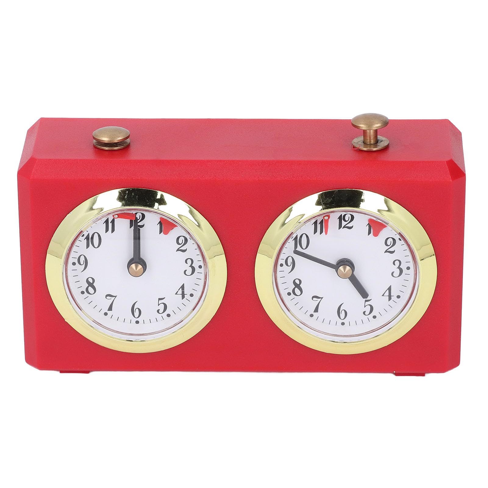 Mechanischer Schach-Timer, Professionelle Vintage-Uhr für Schachspiele, Tragbar, Langlebiges ABS-Eisen-Design, 15,4 X 5,5 X 9 cm (Rot)