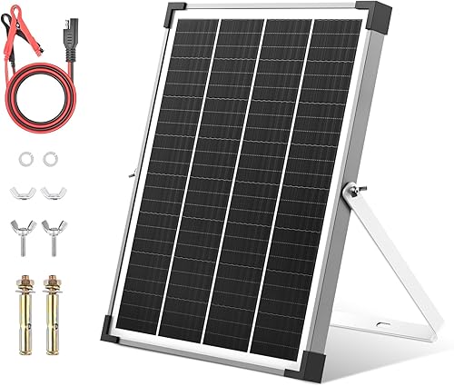 Kit de panel solar de 10 W, cargador de batería solar de 12 V y mantenedor con soporte de montaje ajustable, controlador MPPT inteligente integrado,