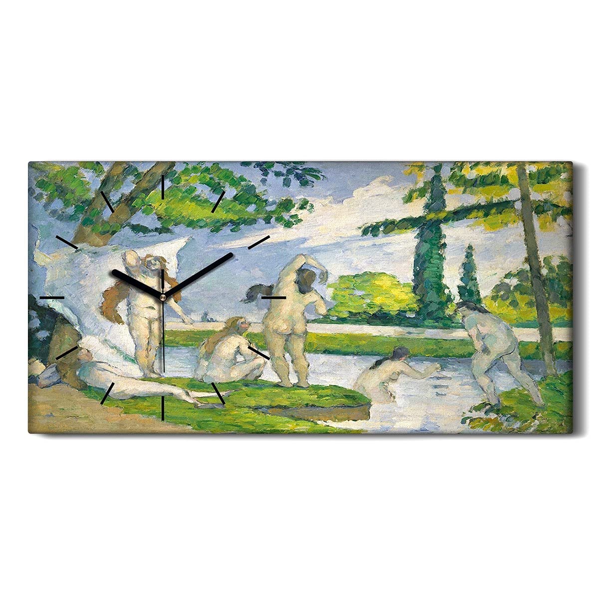 Horloge sans Tic-Tac Coloray Deco Murale Toile 60x30cm Salon