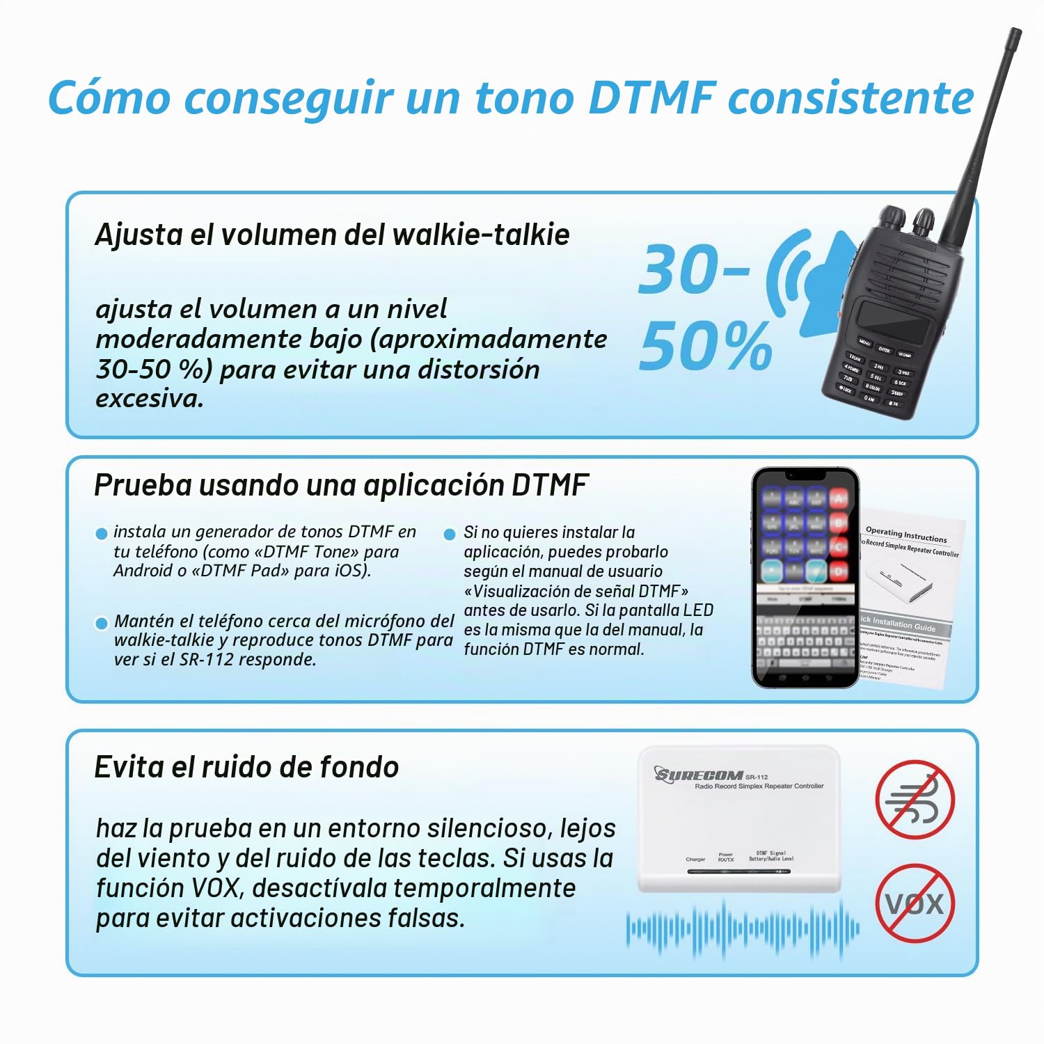 Mcbazel Surecom SR-112 - Mando de repetición de radio de banda cruzada con cable K Plug 46-K para Kenwood Baofeng PUXING WOUXUN QUANSHENG