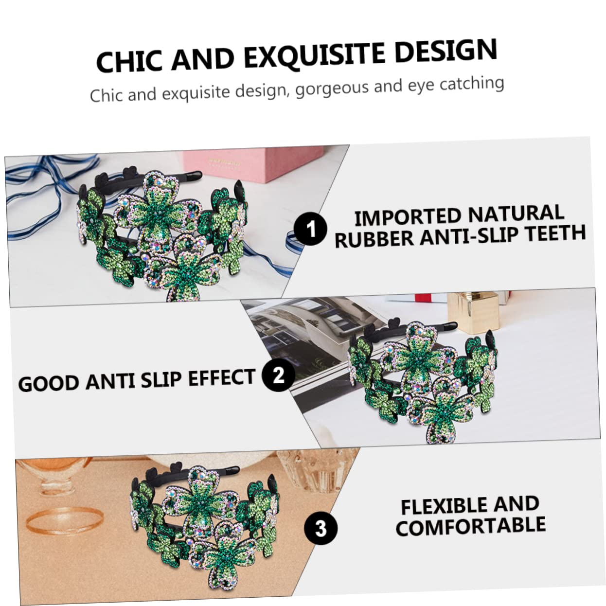 FOMIYES 2stücke Rhinestone Haarreif Für Damen Rutschfester Haarschmuck Mit Kristallen Elegantes Accessoire Für Besondere Anlässe Und Alltag Für Verschiedene Frisuren Und Jeden Look