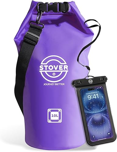 Miniatura 17 de STOVER 5/10/25/30/40/55L Waterproof Dry Bag- Roll-Top Backpack w/Phone Case- Kayaking, Hiking, Camping, Boating- Men/Women 30L Verde (con funda para