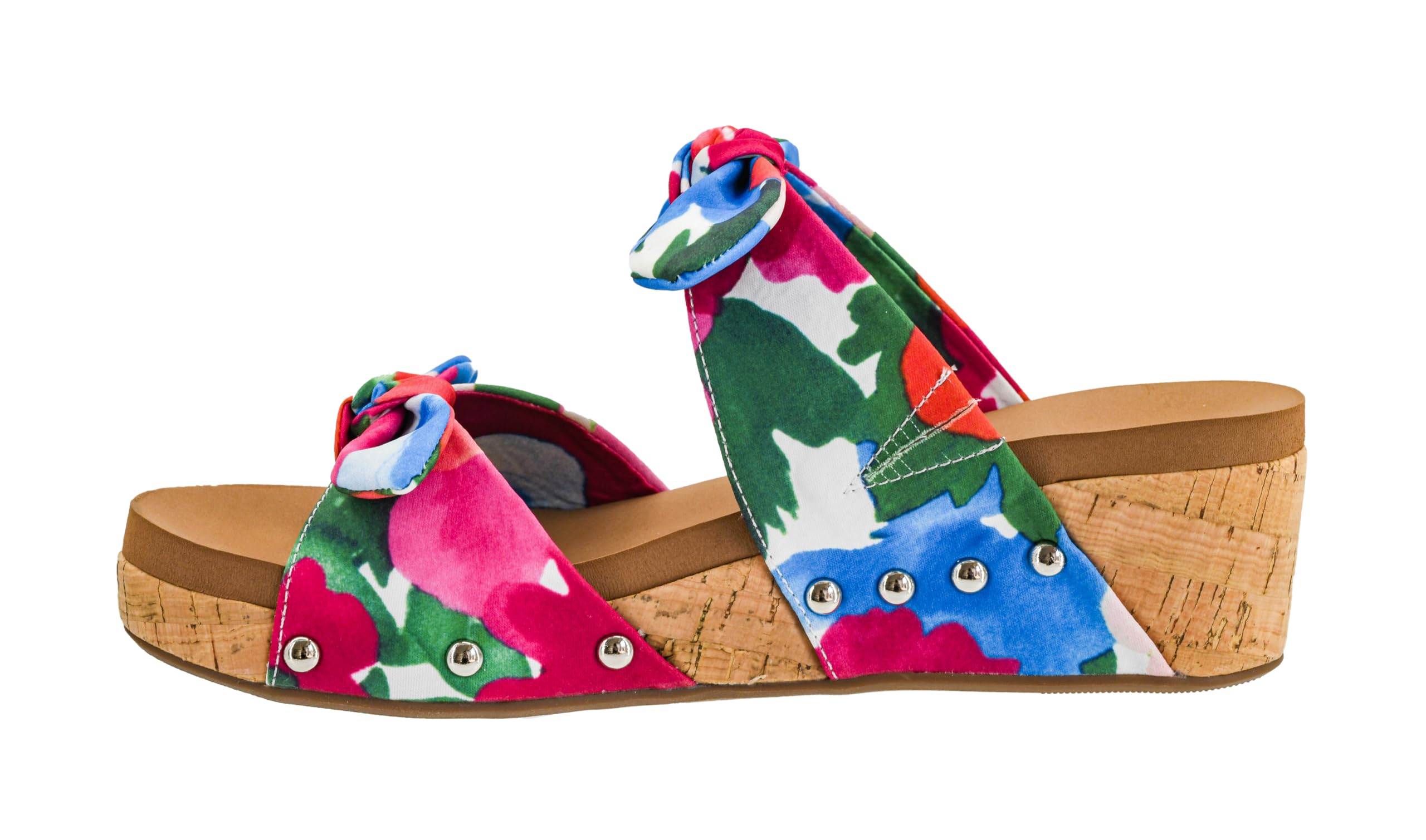 Corkys Footwear Women's Sittin Pretty Wedge Sandal - 2 Inch Cushioned Wedge, Slip On Closure for Comfort & Style, Perfect for Casual & Dressy Outfits,