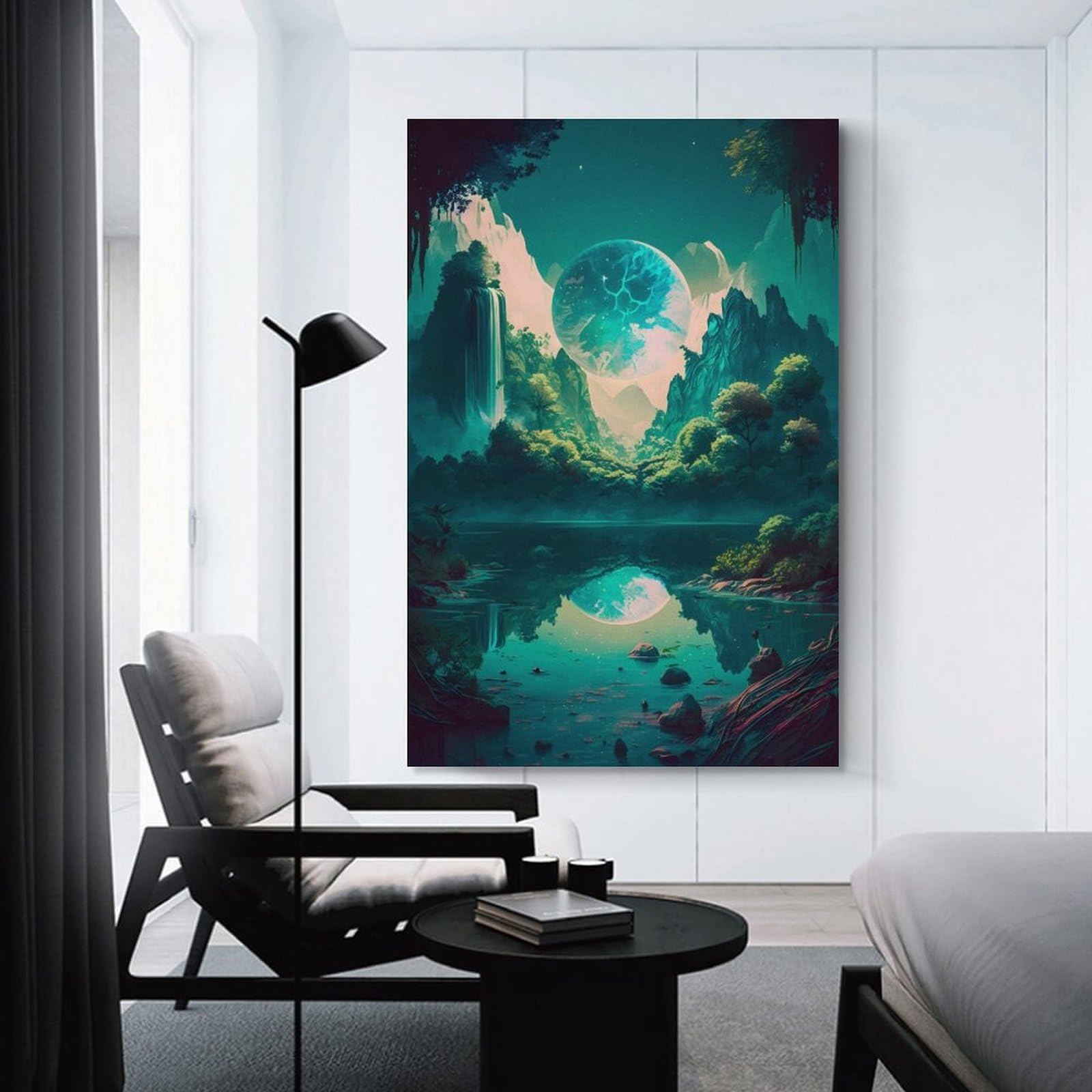 Junmoney Canvas Wall Decor Enchanted Forest Reflections -4, 08x12inch(20x30cm), for Living Room, Bedroom, Office Or Hallway, Decorative Artwork with Broad Appeal
