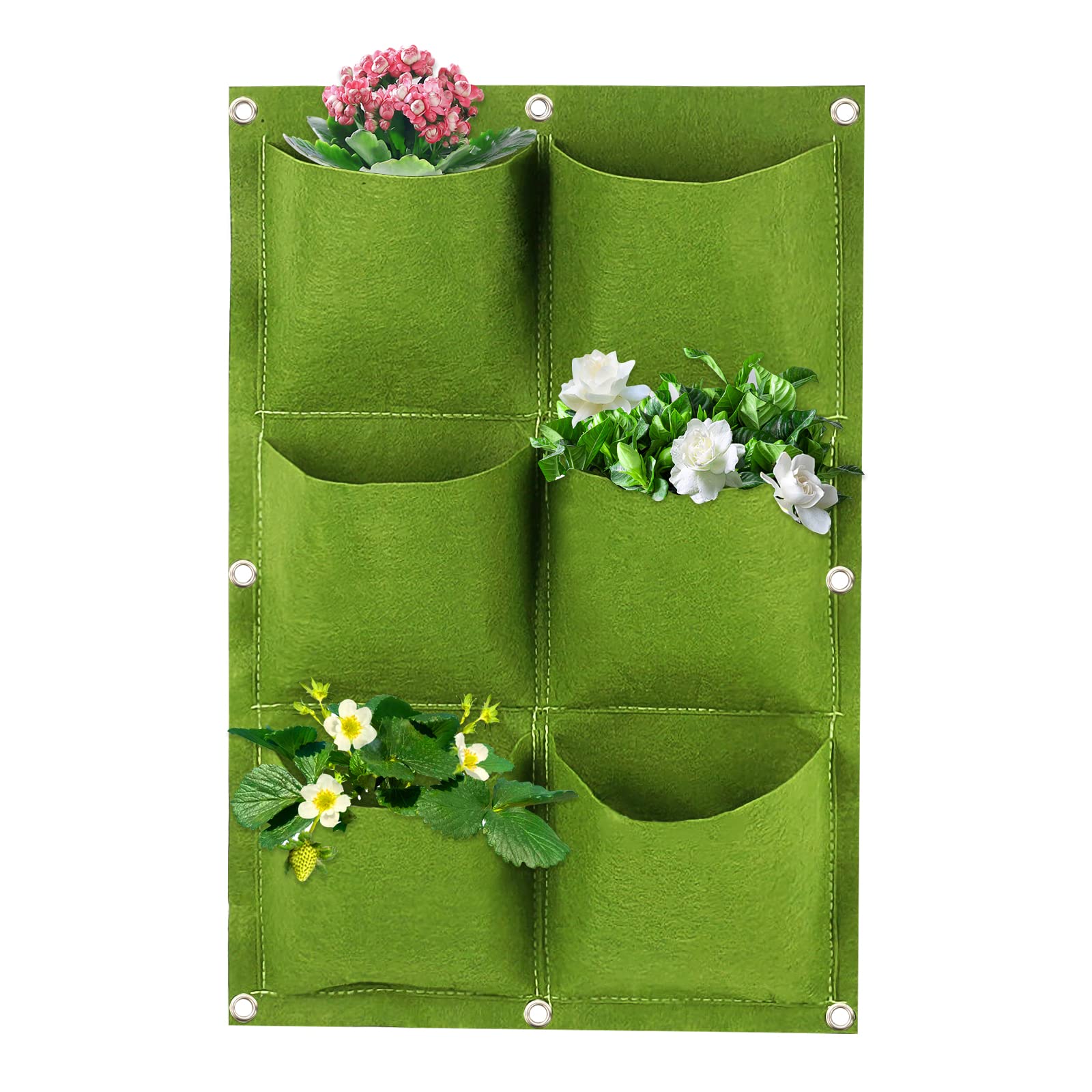 Amini Pflanztasche Mit 6 Taschen – Vertikaler Pflanzbeutel Aus Filz Für Garten, Balkon & Innenraum