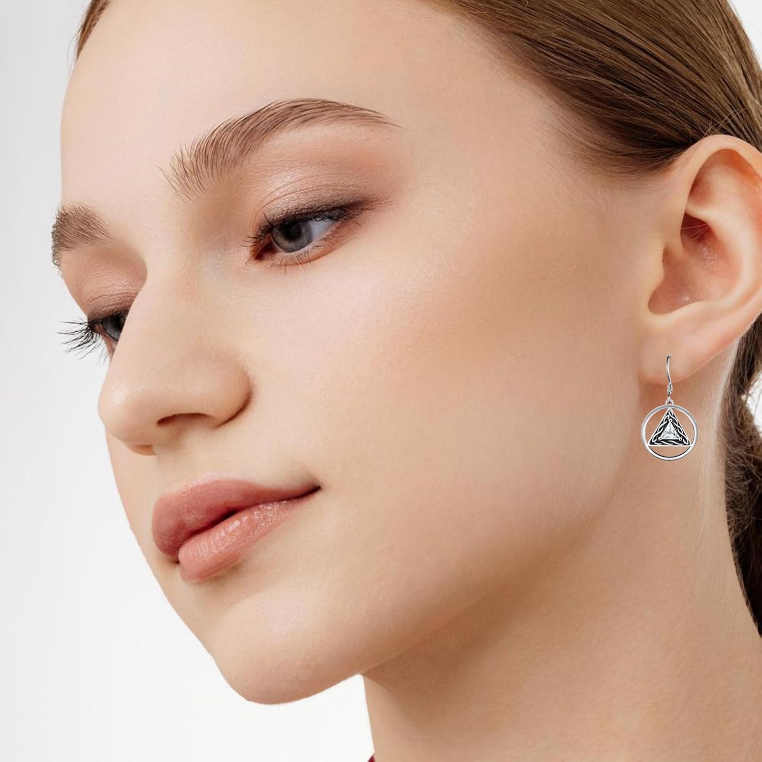 AA Sobriety Gifts 925 Sterling Silver Alcoholics Anonymous Gifts Celtic AA Earrings Stay Sober Recovery AA Jewelry Sobriety for Women Her - Image 2